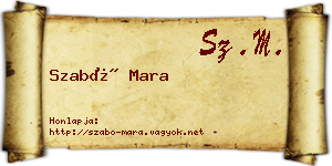 Szabó Mara névjegykártya