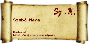 Szabó Mara névjegykártya