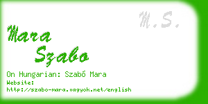 mara szabo business card