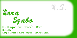 mara szabo business card